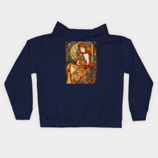 Stained Glass Steampunk Art Nouveau Kids Hoodie